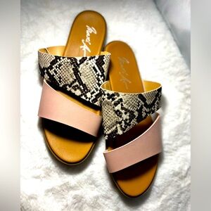 Mari A. Snake skin print women’s sandles